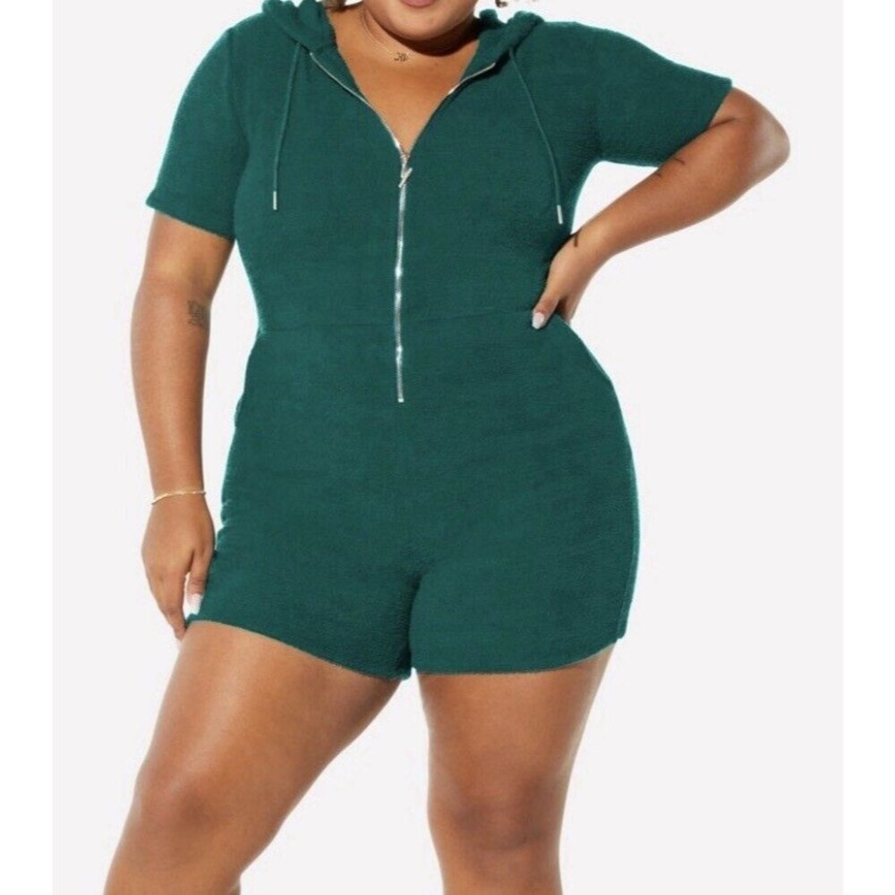 Fabletic X Yitty Terry Cloth Green Romper XXL/1X